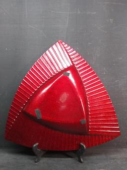 Decorative Red Triangle Serving Dish/Platter