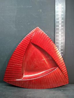 Decorative Red Triangle Serving Dish/Platter