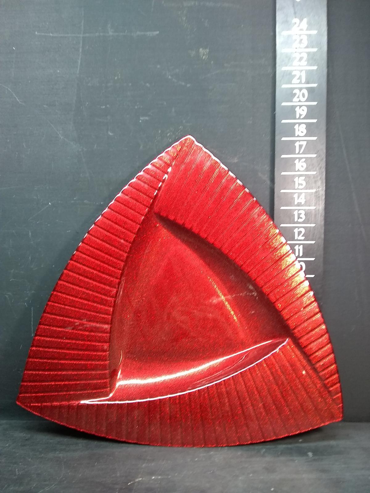 Decorative Red Triangle Serving Dish/Platter