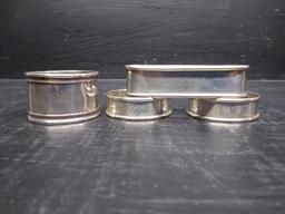 Collection 4 Assorted Sterling Silver Napkin Rings (61.4 grams)