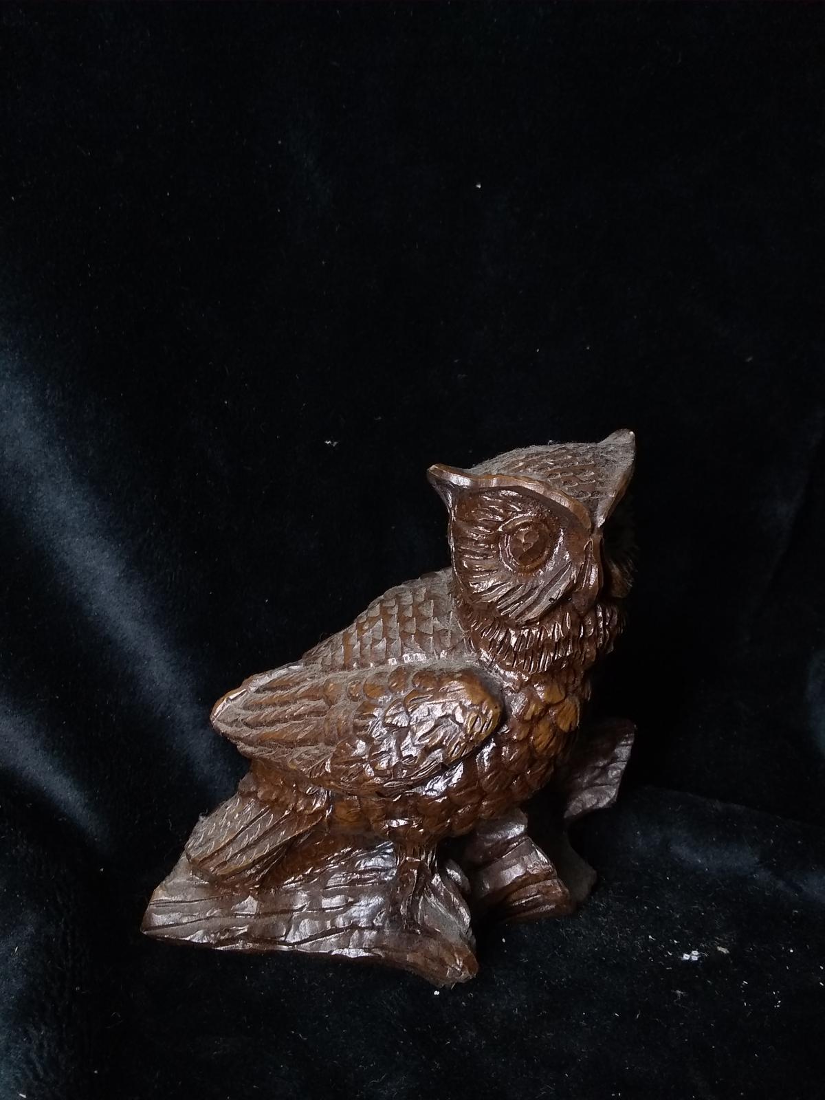 Hand Carved Resin Owl Figure