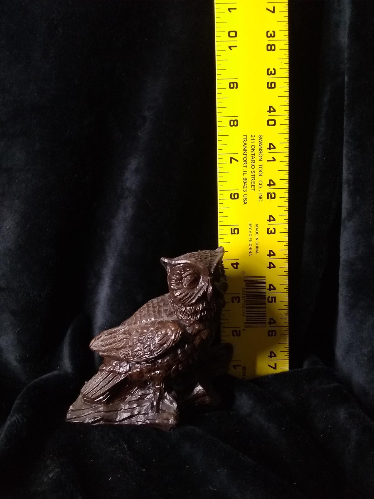 Hand Carved Resin Owl Figure