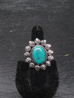 Jewelry-Ring Polished Stone Turquoise Size 6