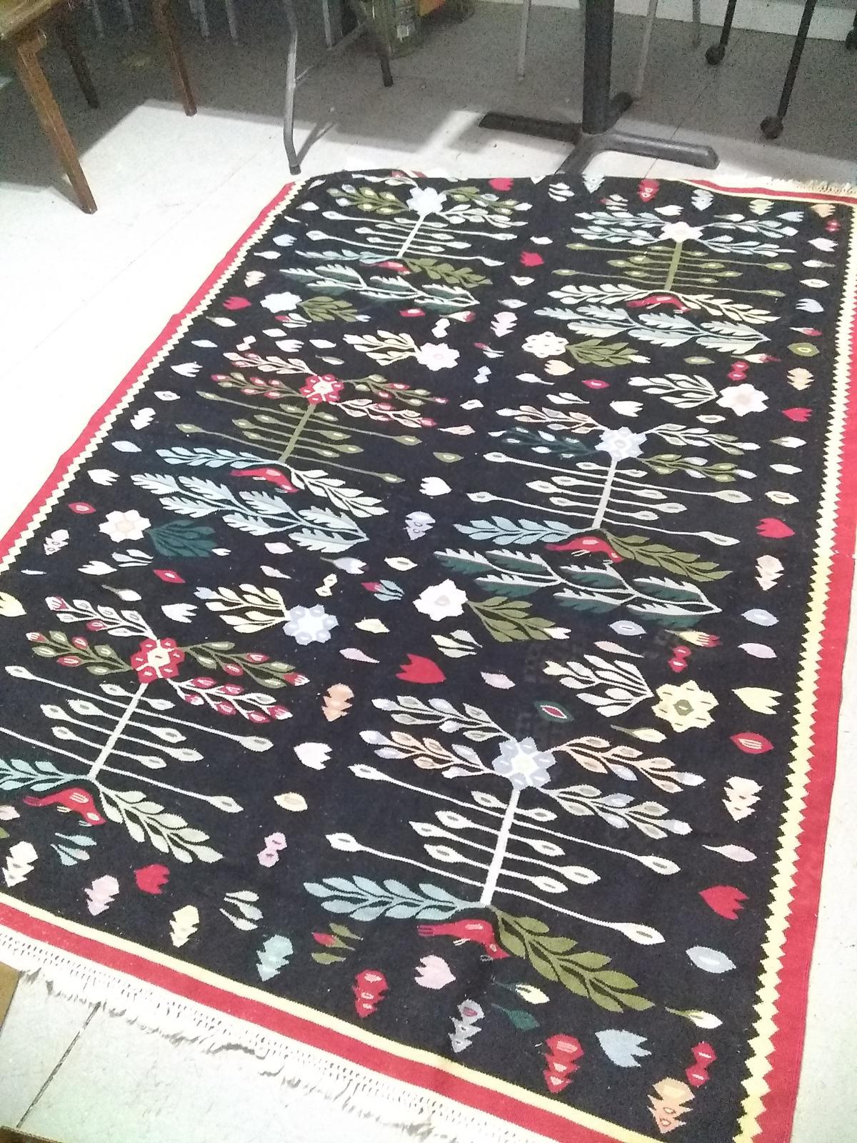 Vintage Woven Rug with Dutch Scandinavian Style Pattern