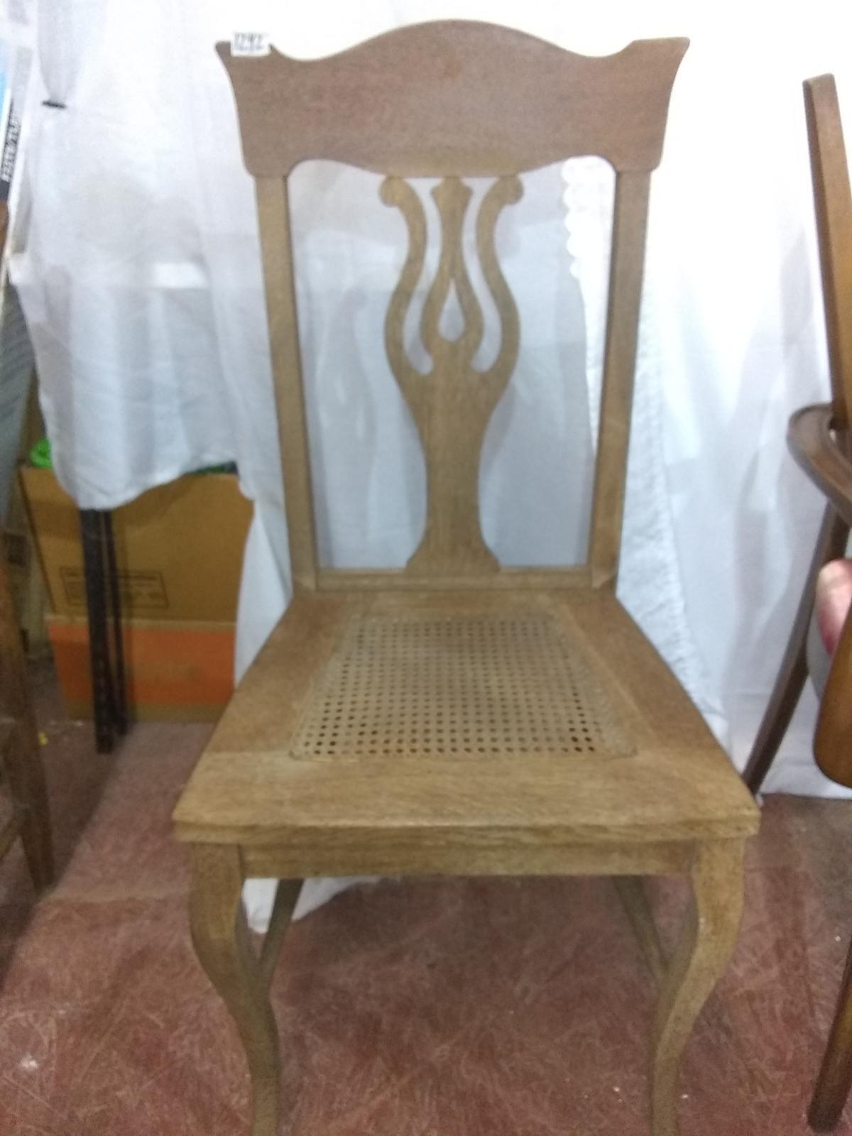 Vintage Oak Cane Bottom Side Chair