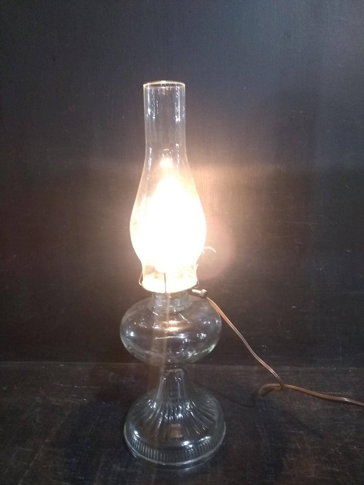 Glass Oil Lamp Converted