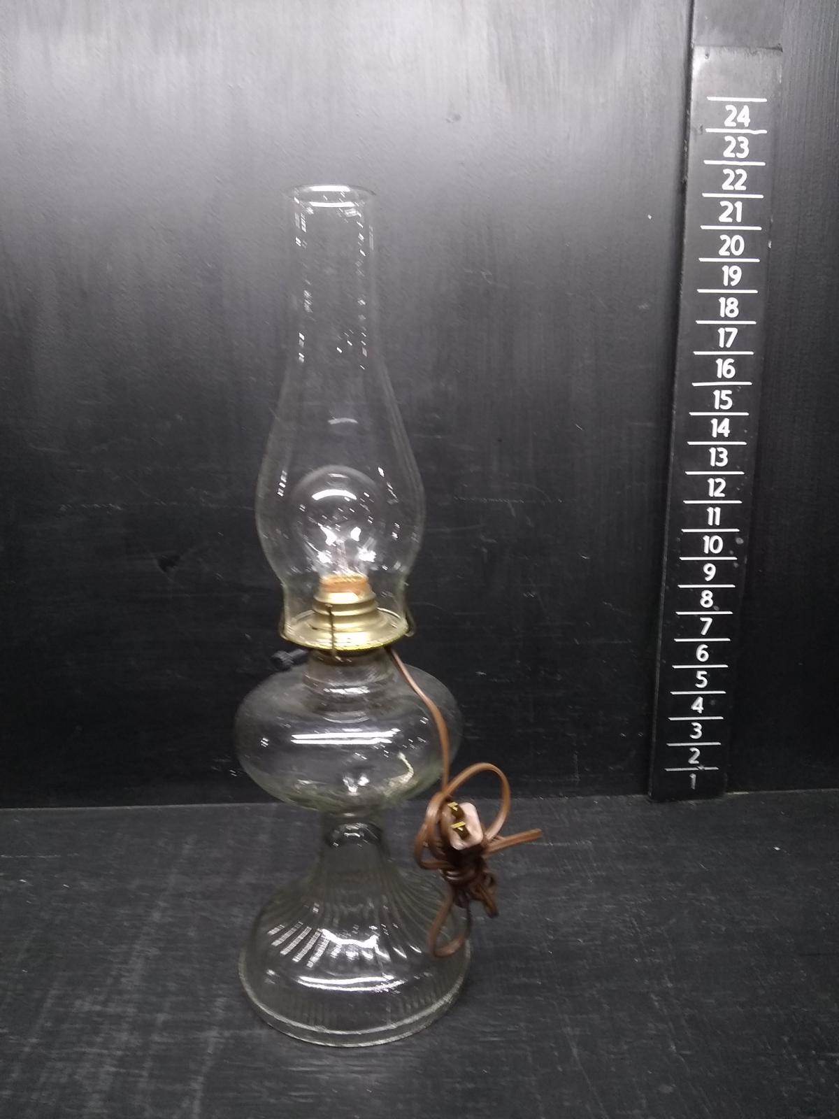 Glass Oil Lamp Converted