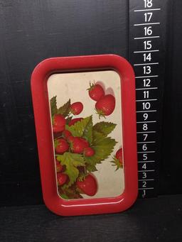 Vintage MCM Strawberry Serving Tray