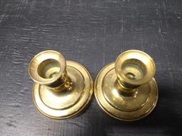 Pair Brass Baldwin Candlesticks