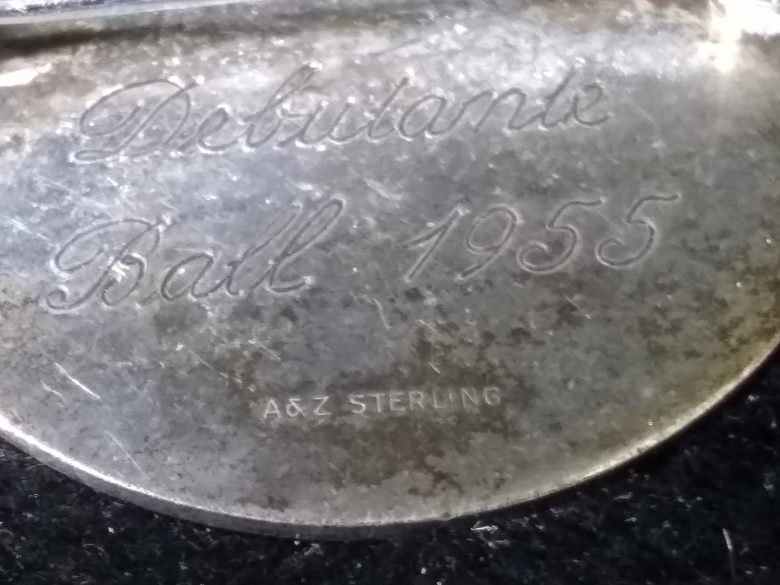 Sterling Silver Round Brooch "Debutante Ball 1955"