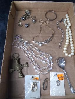 Assorted Costume Jewelry-Pins, Necklace, Pendants