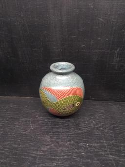 Studio Art Pottery Vase Fish-Juan Paulino Martinez