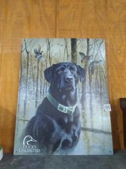 Metal Ducks Unlimited Black Lab Sign