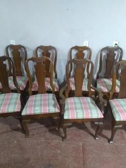 (8) Mahogany Upholstered Seat Dining Chairs - (X8)
