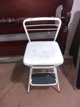 Vintage Metal Step Stool Chair