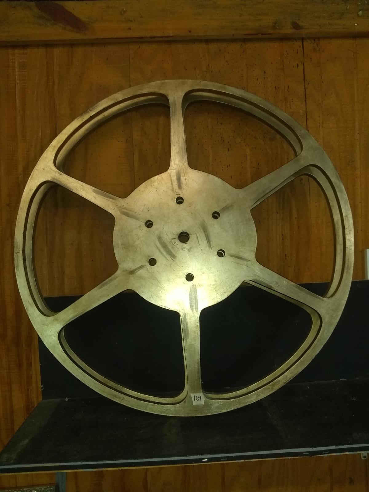 Decorative Wooden Gold Painted Movie Reel/Studio Prop