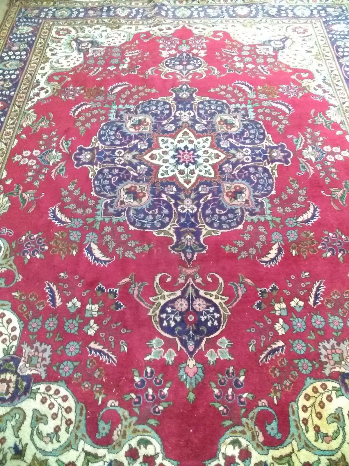 Antique Oriental Tibriz Room Rug