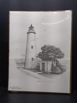 Unframed Pencil-Ocracoke Lighthouse signed