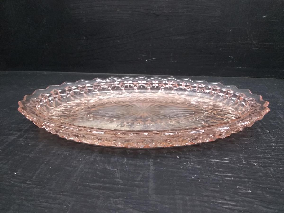 Vintage Pink Depression Oval Platter