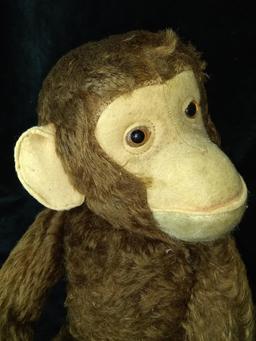 Antique Mohair Monkey Indiana Schuco with Rotating Head