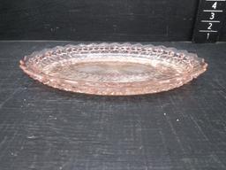 Vintage Pink Depression Oval Platter