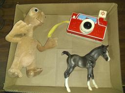 BL-Assorted Plush Animals, Fisher Price Camera, Toy Horse