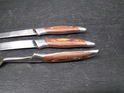 Hull Stainless Steel Wooden Handle Carving Set (3 pcs)