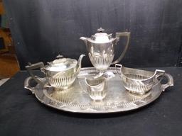 Vintage M & Co. Silver Plated Tea Set with Tray