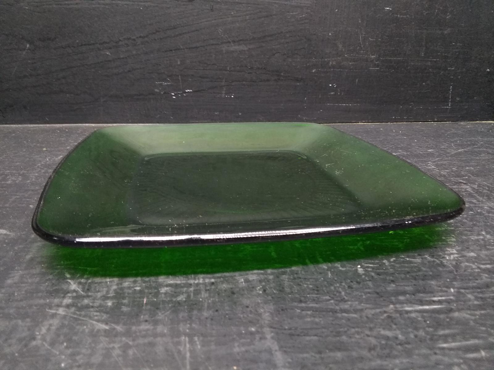 Vintage Forest Green Square Plate
