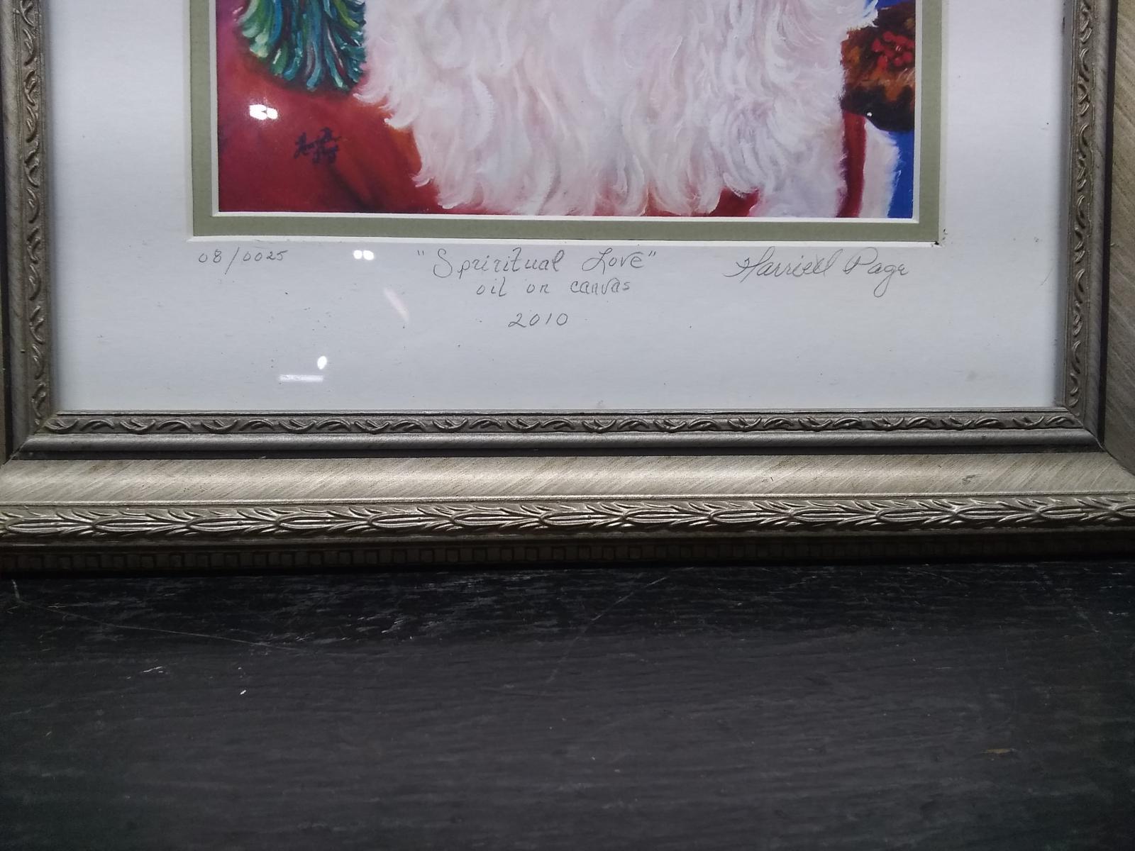 Framed & Matted Oil on Canvas-Santa with Dove by Harriet Page 8/25