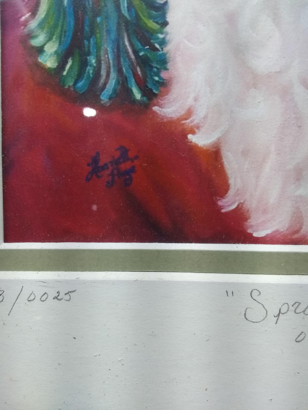 Framed & Matted Oil on Canvas-Santa with Dove by Harriet Page 8/25