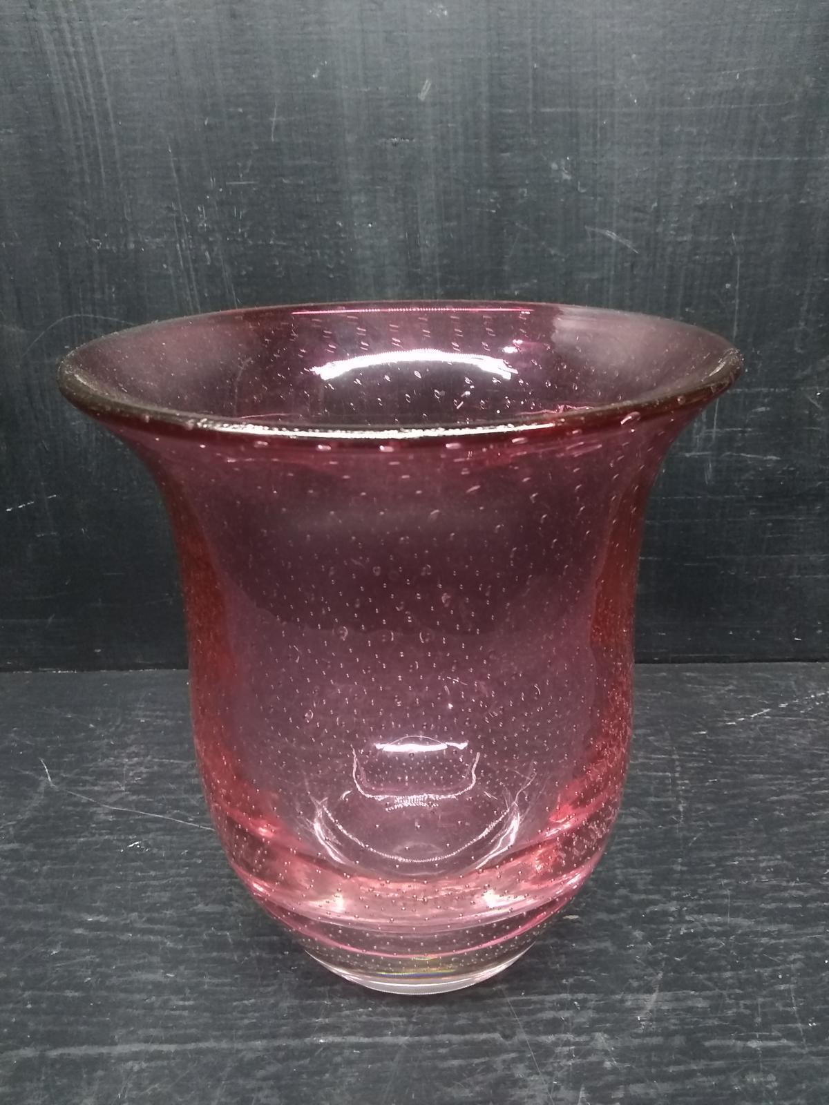 Studio Art Glass Cranberry Vase