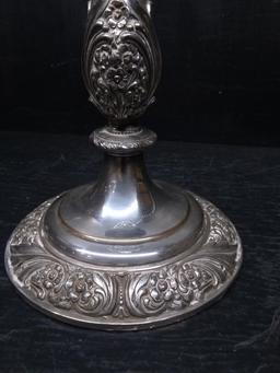 William & Rogers Silver Plated 3 Arm Candlestick
