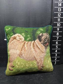 Needlepoint Pillow -Bulldog