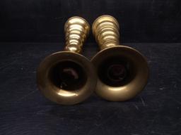 Pair Brass Altar Candles marked Japan