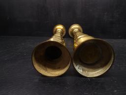 Pair Brass Altar Candles marked Japan