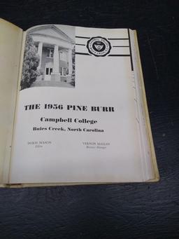 Vintage Yearbook-1956 "Pineburr" Campbell College