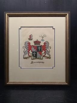 Framed and Custom Matted-Family Arms