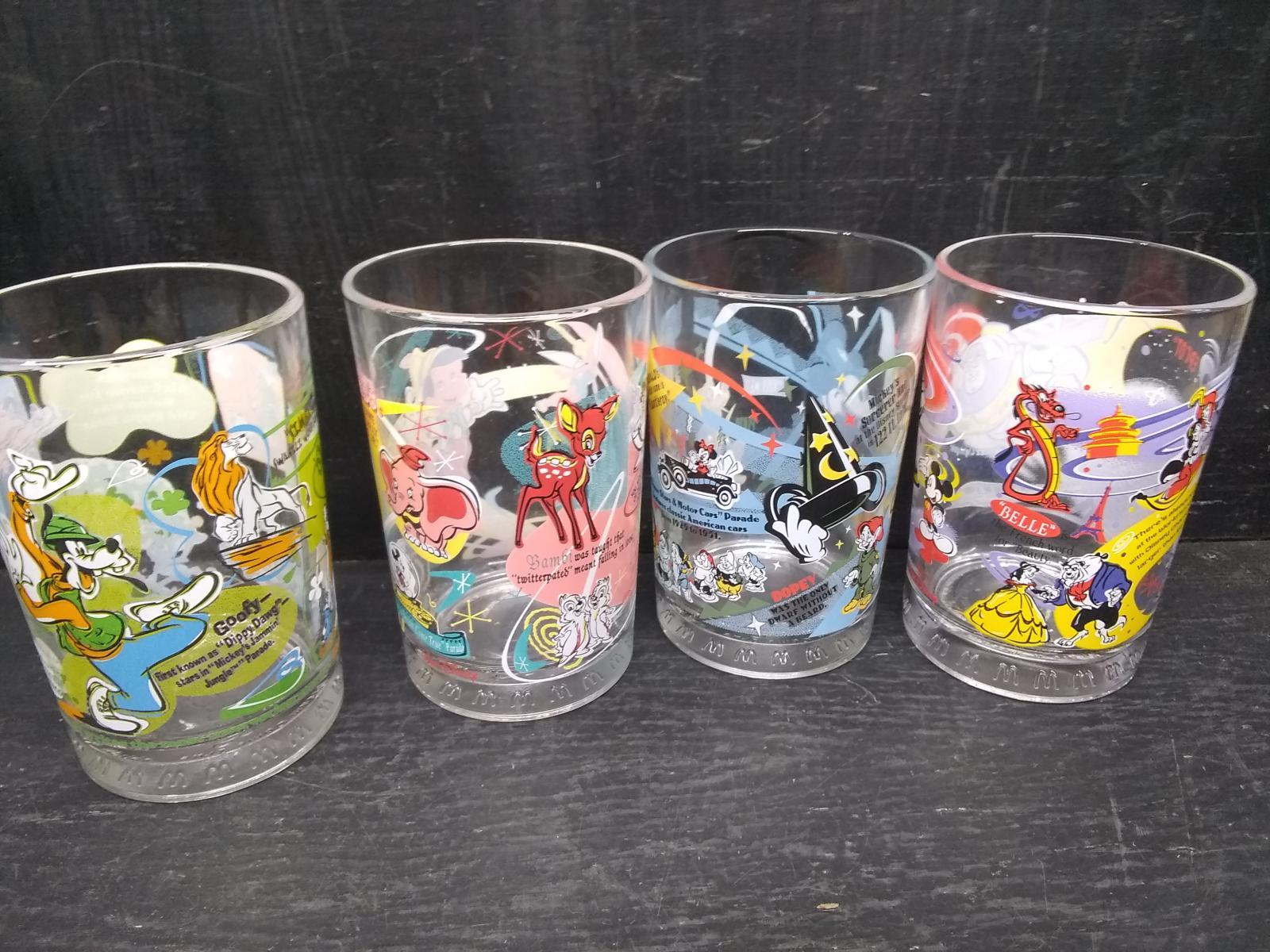 Collection 4 McDonalds Disney Collector Glasses