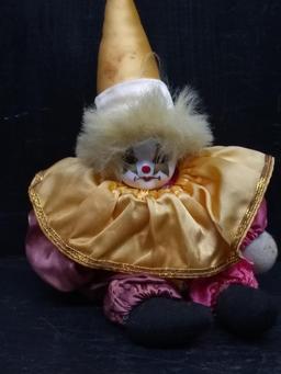 Porcelain Head Weighted Clown Figure