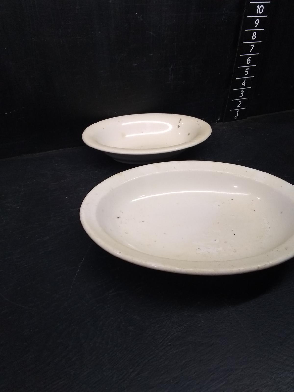 Collection of (2) Ironstone Oval Bowls