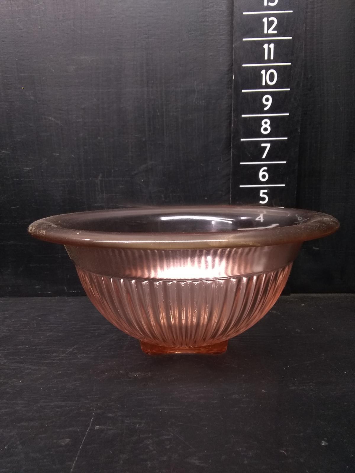 Vintage Pink Depression Ribbed Mixing Bowl