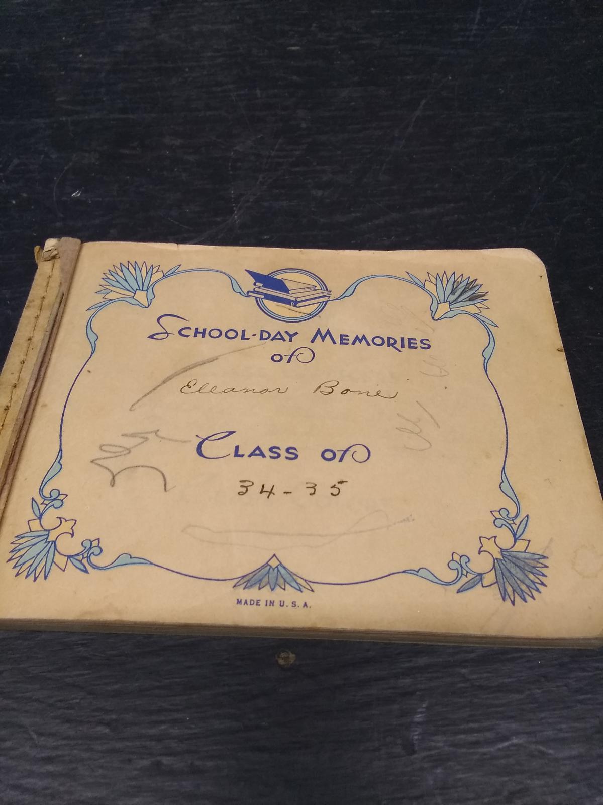 ephemera-1935 School Day Autograph Book