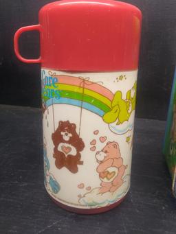 Vintage Metal Care Bear Lunch Box with Thermos