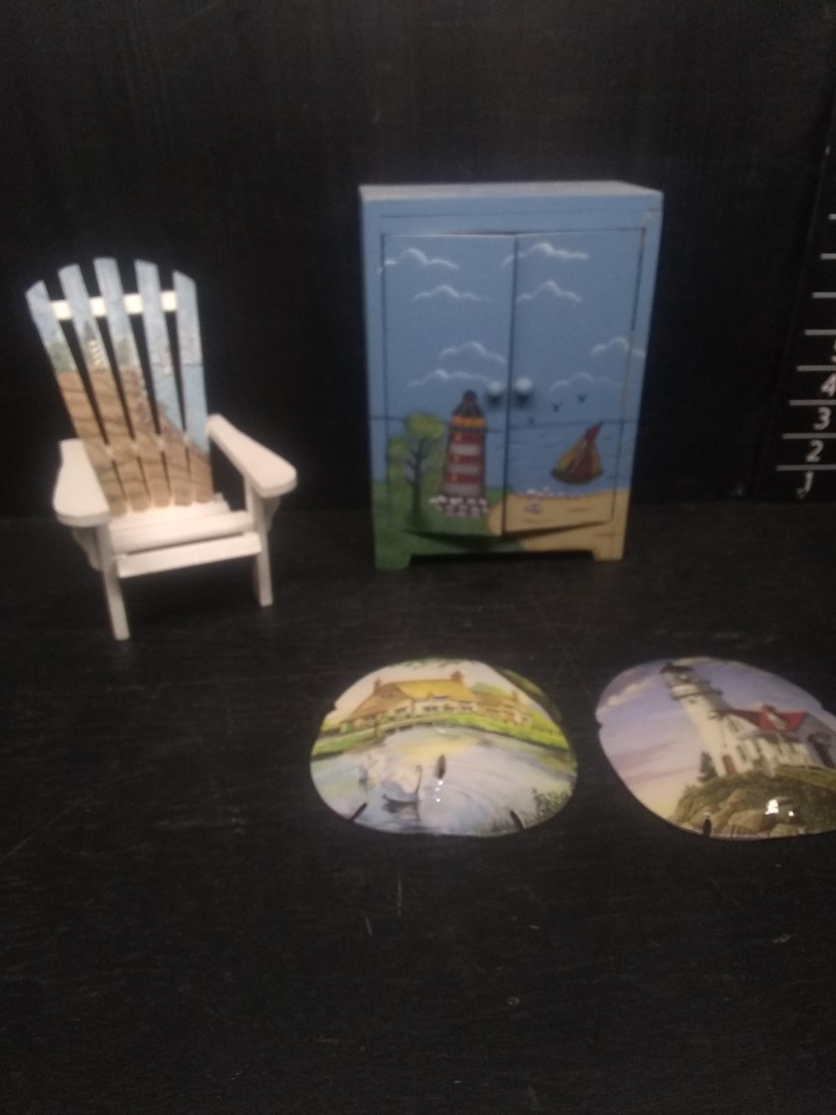Assorted Hand Painted Beach Novelty Furniture and Seashells