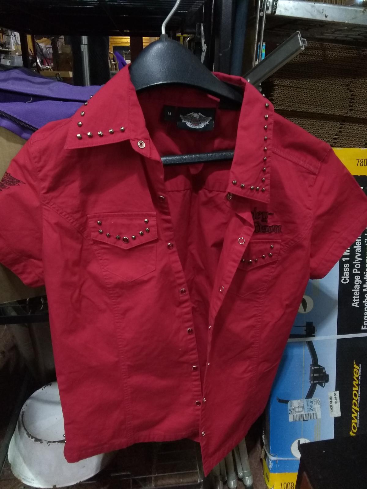 Harley Davidson Women's Med Red Studded Shirt