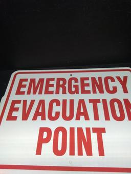 Pair Metal Emergency Evacuation Signs