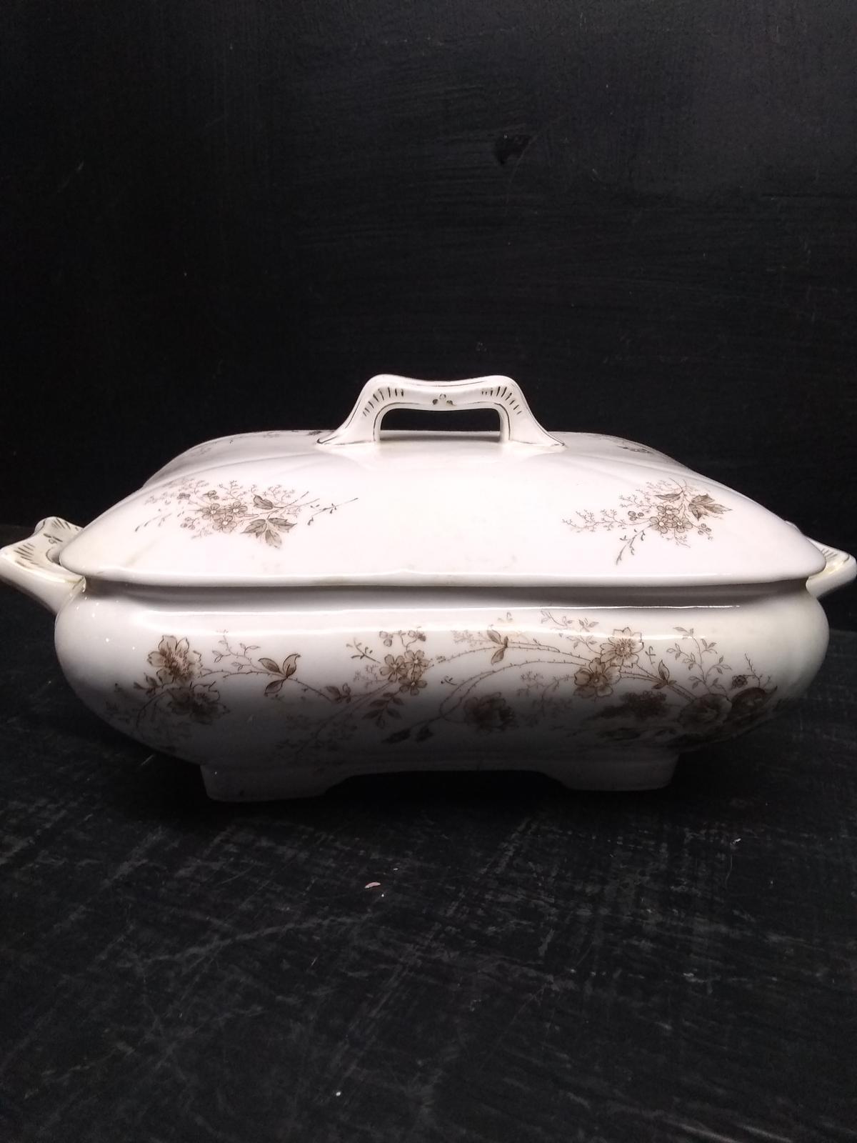 Vintage Ironstone Style Double Handle Soup Tureen