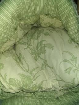 BL-Green Stripe and Floral Comforter
