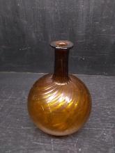 Vintage Amber Twist Bottle